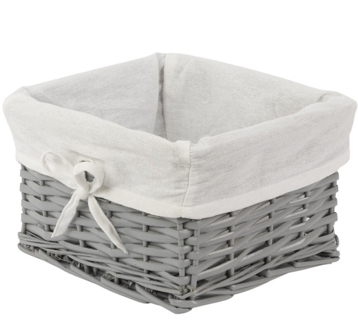 Wicker basket Koszoplotka gray with lining 25x22x15h