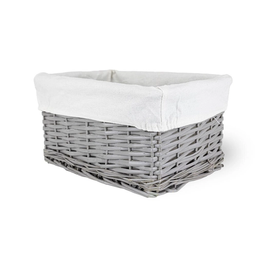 Proutěný koš Koszoplotka šedá s podšívkou 30x20x15h