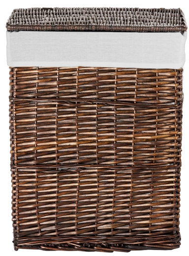 Kosz wiklinowy z wyściółką na pranie Koszoplotka wenge 47x35x66h