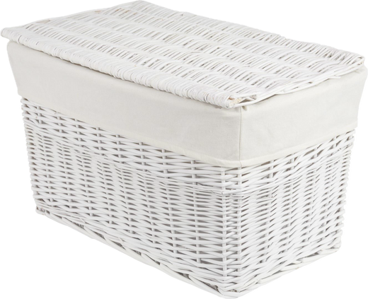 Wicker chest with lining Koszoplotka white 45x28x27h