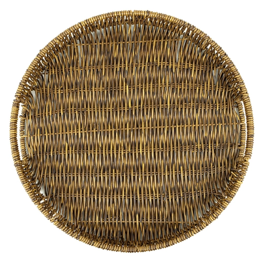 Technorattan tray with handle 021A  ⌀44*H5