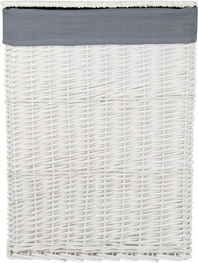 Wicker basket WHITE 715L Koszoplotka white with gray lining