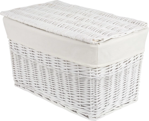 Wicker chest with lining Koszoplotka white 52x36x30h
