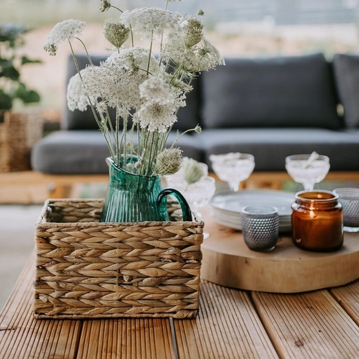 Koszoplotka hyacintový koš, přírodní 36x32x20h