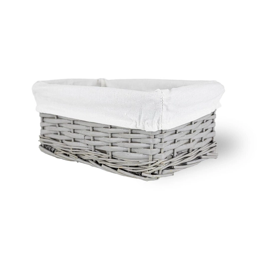 Wicker basket Koszoplotka gray with lining 27x17x11h
