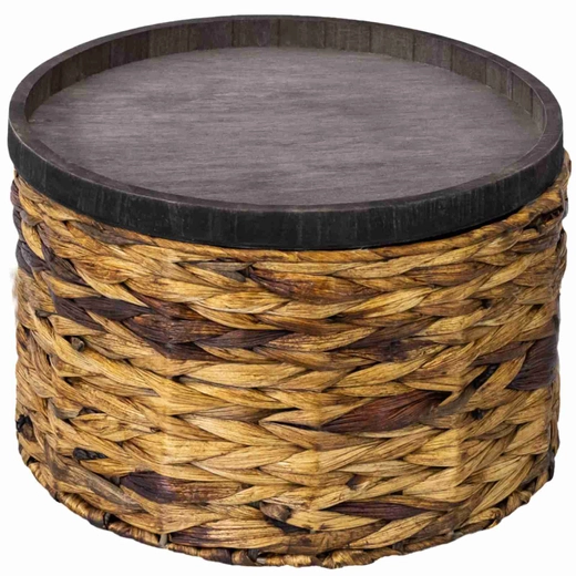 Hyacinth basket with Koszoplotka tray, brown 30x20h