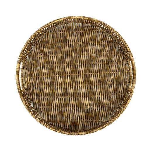 Technorattan tray with handle 021B  ⌀40x H5