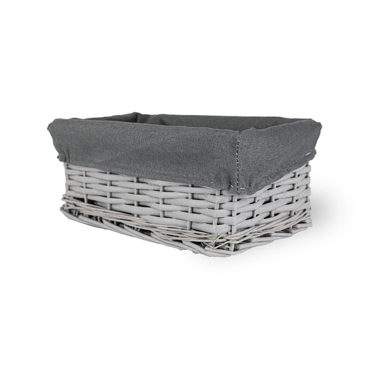 Wicker basket Koszoplotka gray with lining 27x17x11h