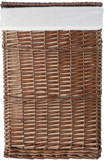 Proutěný koš Koszoplotka wenges bílou podšívkou 40x28x60v