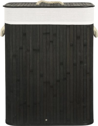Bambuskorb Koszoplotka mit Futter für Wäsche Koszoplotka schwarz 52x32x63h