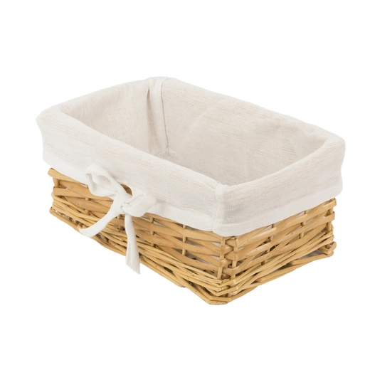 Wicker basket Koszoplotka natural with lining 27x17x11h