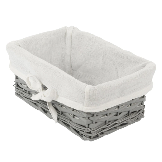 Wicker basket Koszoplotka gray with lining 27x17x11h