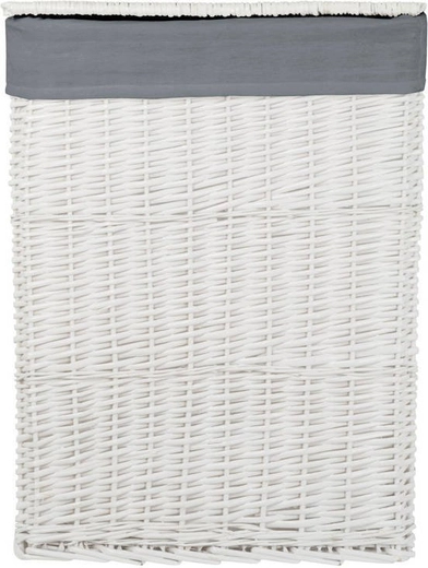Wäschekorb aus Weide mit Futter Koszoplotka weiß 47x35x66h
