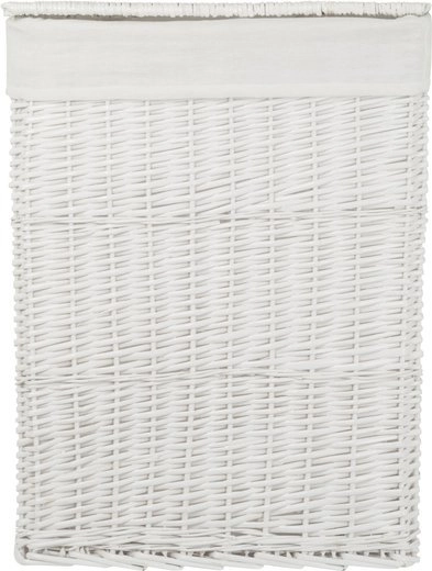 Wicker basket BIEL 715L ECRU White basket with white lining